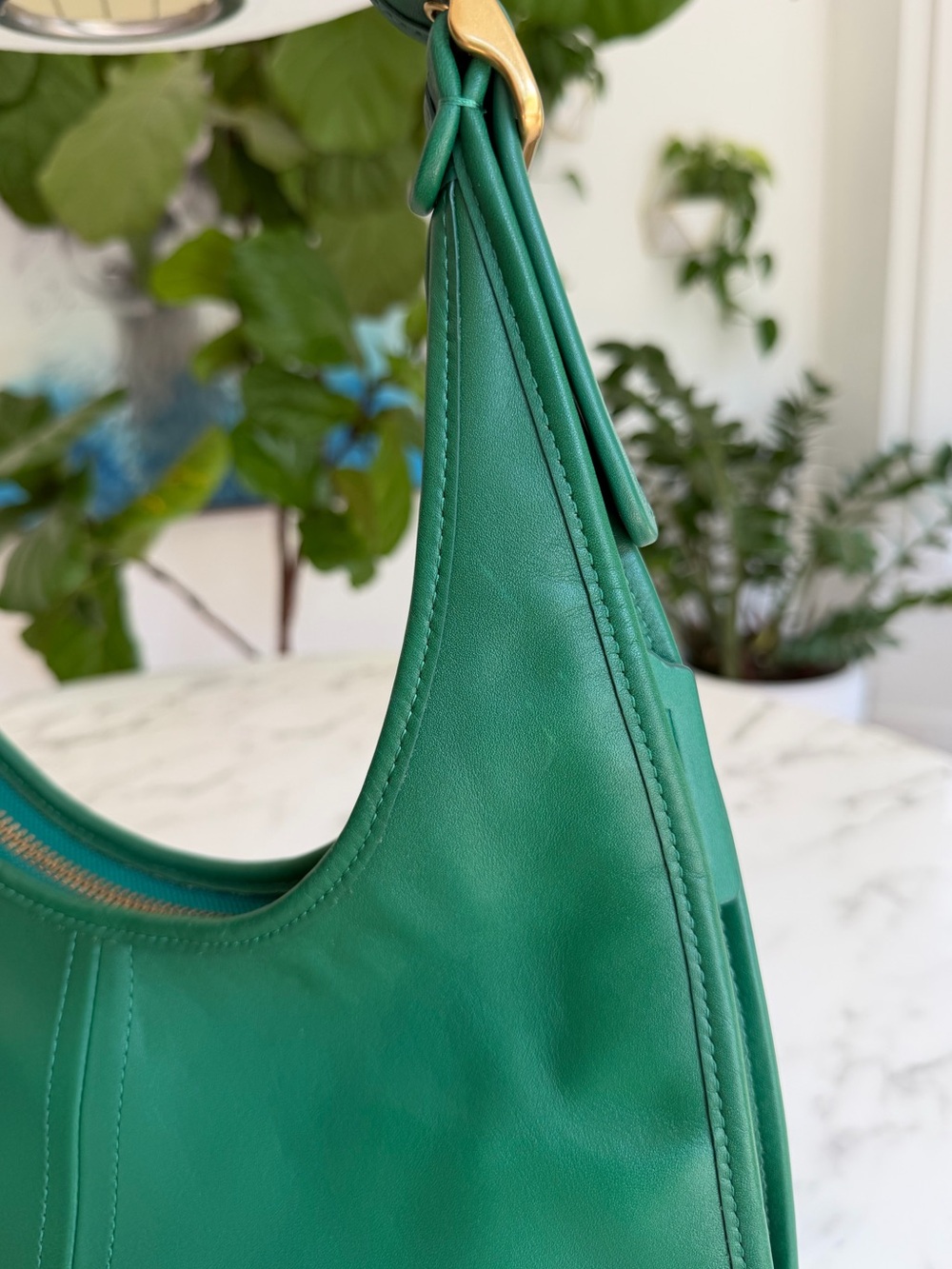 COACH Originals Large Ergo Shoulder Bag 33 Green Glovetanned Leather Brass C2264 - Picture 14 of 16
